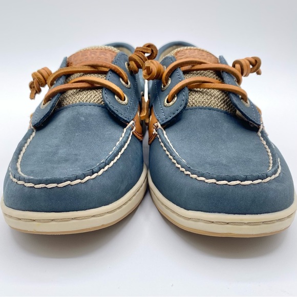 *NWOB* Sperry Top Sider Size 7.5 IVYFISH Blue Leather Shoes - Picture 6 of 10